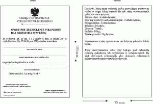 Sportowe zezwolenie połowowe, osoba fizyczna