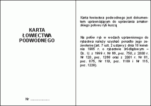 Karta łowiectwa podwodnego, awers